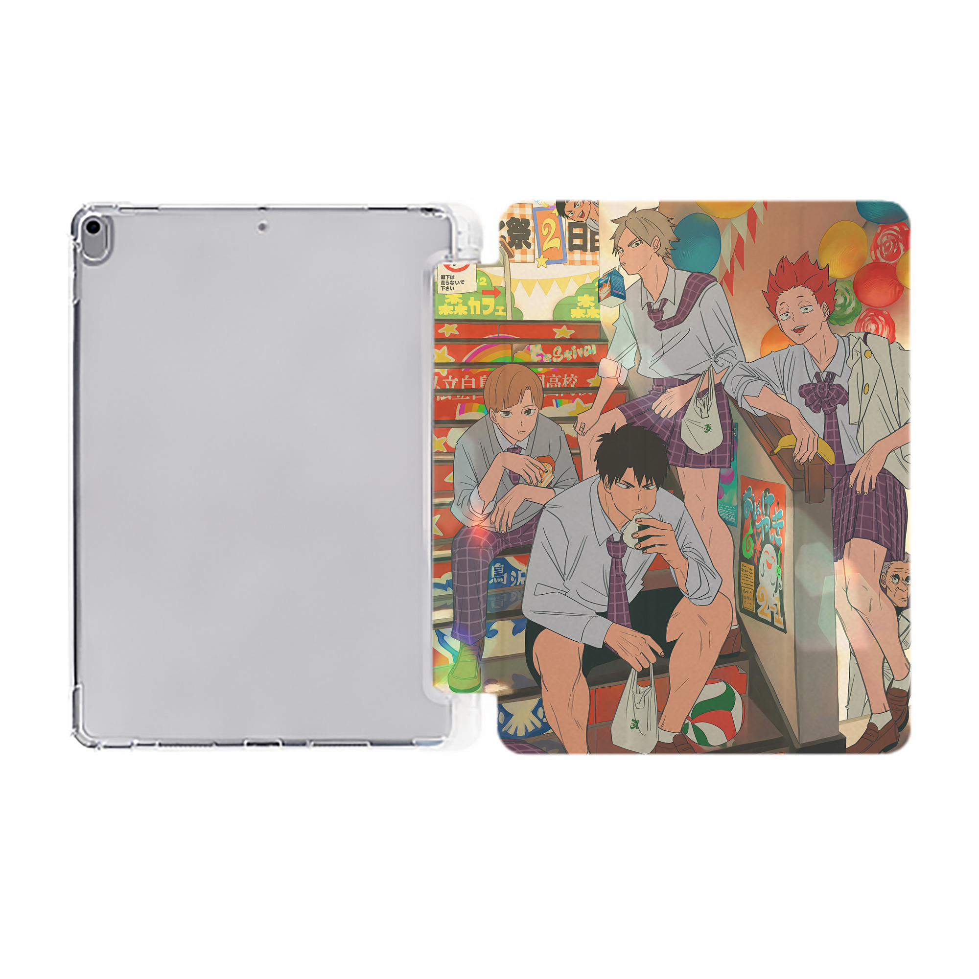 （画像用） ハイキュー!! Haikyu!! IPad ケース ペン収納付き 三つ折りスタンド PUレザー×シリコン 対応機種9.5/10.5/10.9インチ